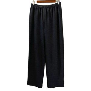 Eileen Fisher Wool Pull-On Pants In Charcoal Gray Size M